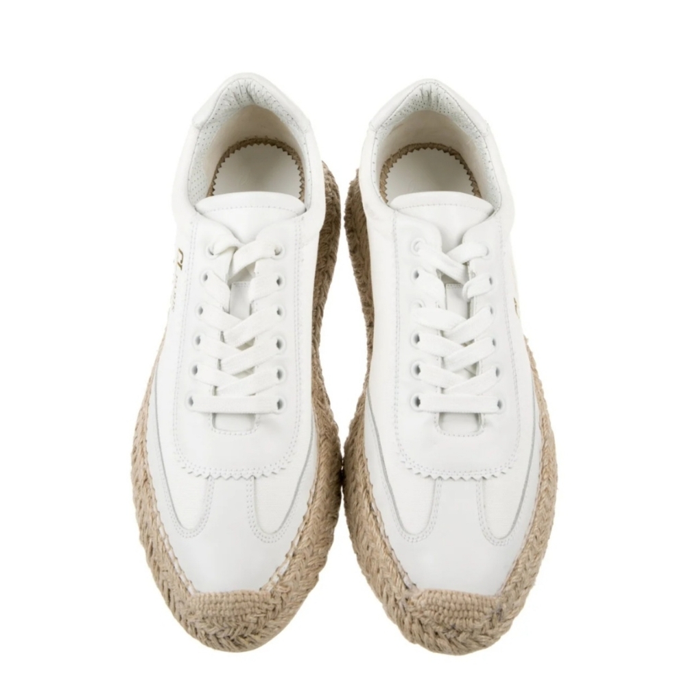 Women's Christian Louboutin White Espadrille Sneakers